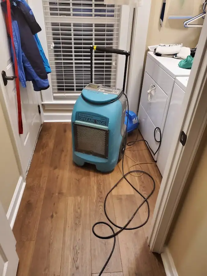 Commercial dehumidifier deployed for Flood Damage Cleanup in Benson